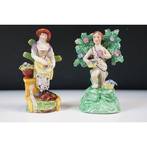 17 - 19th century collection of figurines to include Staffordshire examples, 12 total