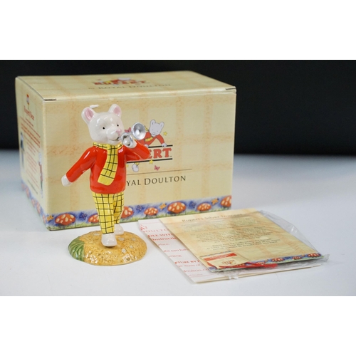 28 - Royal Doulton Rupert figurines from The Rupert Bear Collection', boxed, to include Rupert's Silver T... 