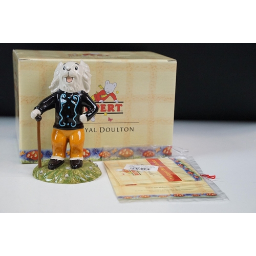 28 - Royal Doulton Rupert figurines from The Rupert Bear Collection', boxed, to include Rupert's Silver T... 