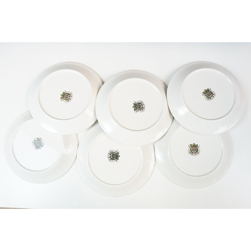 35 - Portmeirion, The Botanic Garden, six plates, 21cm diameter and six open small bowls, 8cm diameter