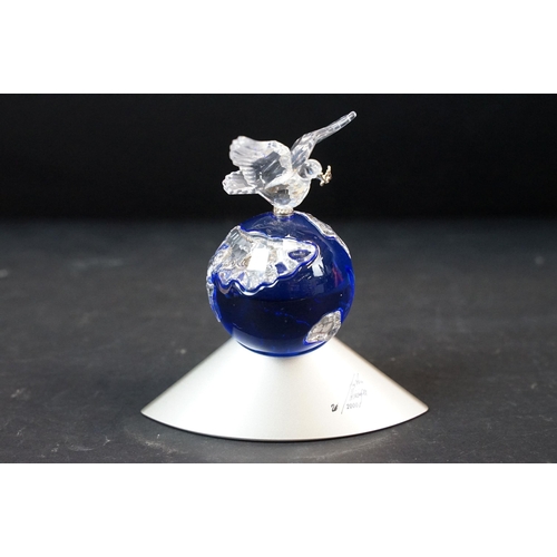 36 - Swarovski crystal, Crystal Planet Vision 2000 of a dove atop the planet with certificate together wi... 