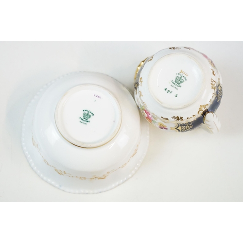 39 - Coalport 'Bat Wing' tea service set to include two cake plates, milk jug, sugar bowl, twelve side pl... 