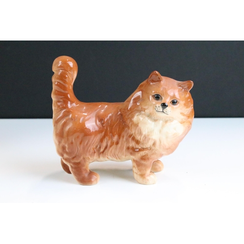 57 - Beswick Persian cat figurine, Royal Worcester Alice and Lara figurines, Royal Copenhagen snowdrop di... 