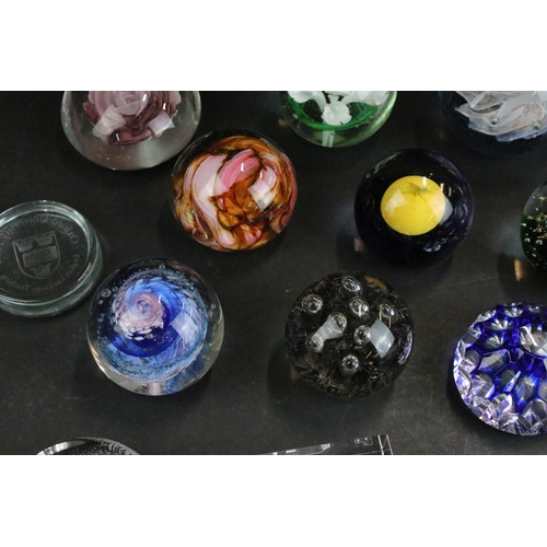 61 - Selection of glass paperweights in various sizes and shapes (20 total)