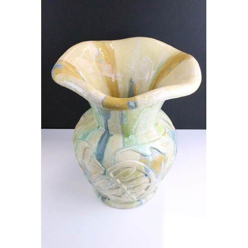 8 - Kate Malone Parc Phoenix leaves vase, 2006, crystalline glazed stoneware, signed to base. H 39.5cm, ... 