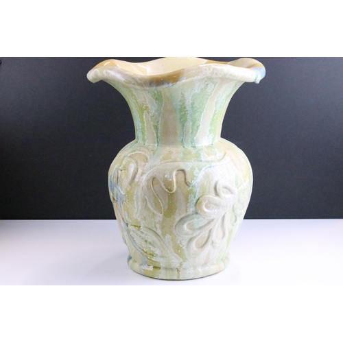 8 - Kate Malone Parc Phoenix leaves vase, 2006, crystalline glazed stoneware, signed to base. H 39.5cm, ... 