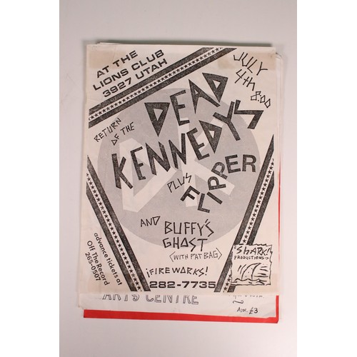 712A - Memorabilia - 6 original mainly 1980s handbills / flyers to include Dead Kennedys and Flipper 1980fl... 