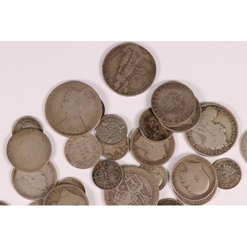 146 - A collection of United Kingdom pre decimal silver coins to include Queen Victoria and King Edward VI... 