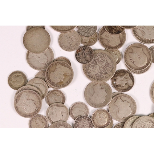 146 - A collection of United Kingdom pre decimal silver coins to include Queen Victoria and King Edward VI... 