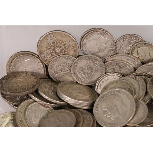 150 - A good collection of British pre decimal pre 1947 and pre 1920 silver coins to include half crowns, ... 