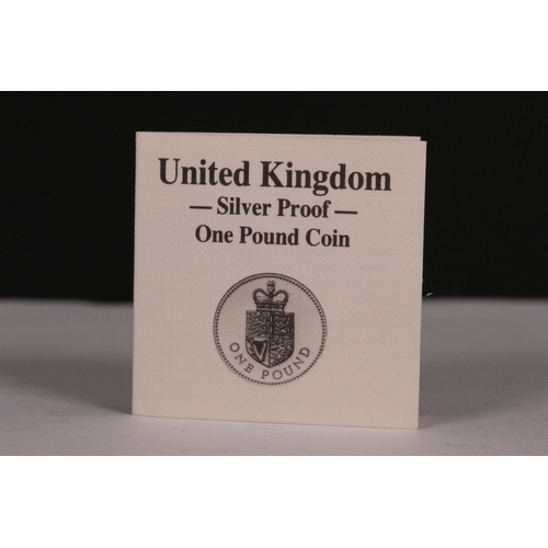 152 - Two Royal Mint United Kingdom silver proof £1 coins to include 1987 and 1988 examples, both encapsul... 