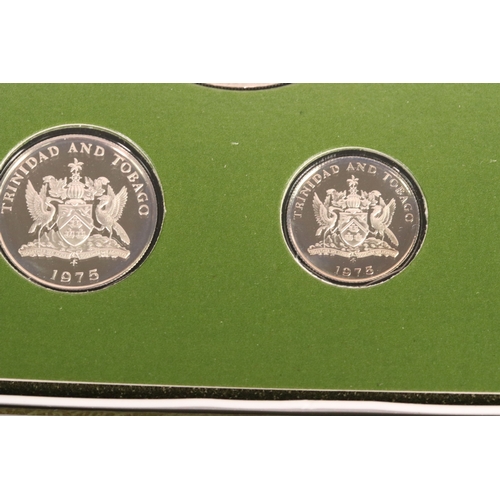 161 - A Franklin Mint 1974 Trinidad & Tobago 8 coin proof set, to include the sterling silver 10 dollar & ... 