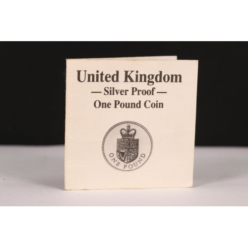 109 - Two Royal Mint United Kingdom silver proof £1 coins to include 1983 and 1988 examples, both encapsul... 