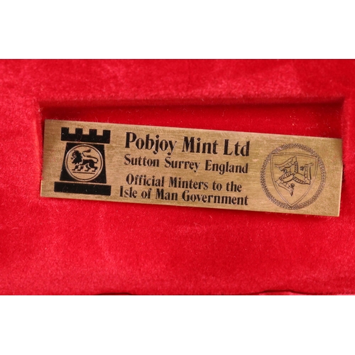 112 - A Pobjoy Mint Millennium of Tynwald silver one crown coin five coin set, coins encapsulated within f... 