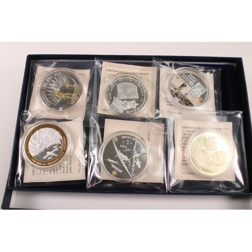 118 - A group of collectors coins within five fitted boxes to include Battle of Britain,  QEII Diamond Jub... 