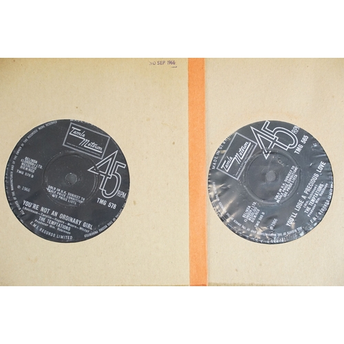 318 - Vinyl - Soul / Motown - 9 The Temptations UK 1st pressing 7” singles on Motown Records, including TM... 