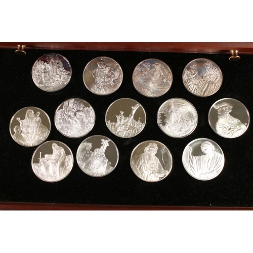 110 - A collection of forty John Pinches 'Rembrandt' fully hallmarked sterling silver collectors coins / m... 