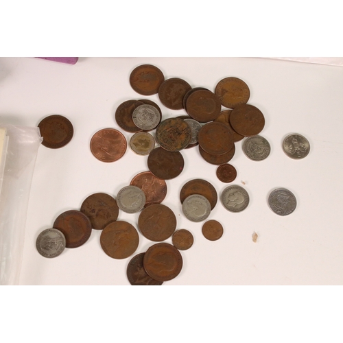 204 - A collection of mainly British pre decimal coins to include a good selection of silver examples toge... 