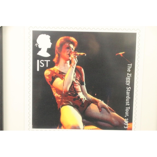 560A - Memorabilia - 3 David Bowie limited edition Royal Mail framed and glazed presentations to include Le... 