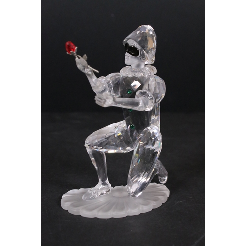 115 - Swarovski crystal 2001 'Masquerade Harlequin' figurine, boxed with COA and 1999 'Masquerade Pierrot'... 