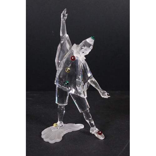 115 - Swarovski crystal 2001 'Masquerade Harlequin' figurine, boxed with COA and 1999 'Masquerade Pierrot'... 