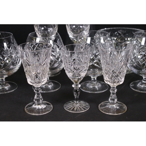 119 - Collection of glass to include cut glass vase, Royal Brierly cut crystal rose bowl, Bristol blue gla... 