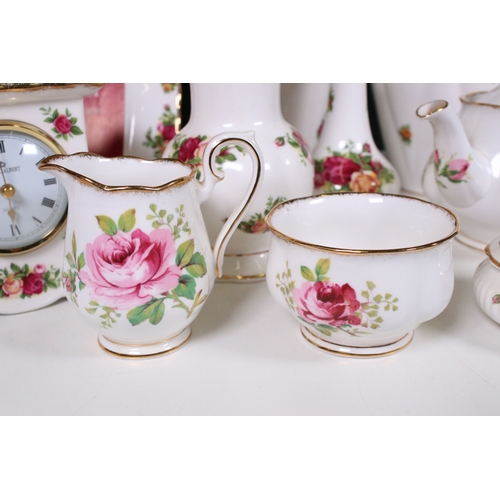 124 - Royal Albert 'Old Country Roses' items to include four vases in varying forms, trinket box, floral d... 