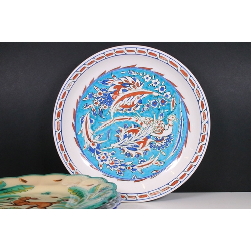 127 - Refinery of Castellon Spanish display plate 1995, hand painted and signed to back together, 32cm dia... 