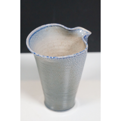 146 - Selection of studio pottery to include Christopher Aston, Elkelsley tall vase, H 35cm, stoneware lea... 