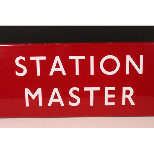 150 - Enamel metal 'Station Master' sign, H  15.5cm, W 46cm, D 1cm