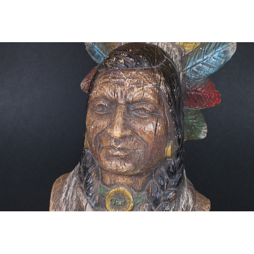 156 - Resin Tobacco shop bust statue of Indian chief, approx. H 59cm