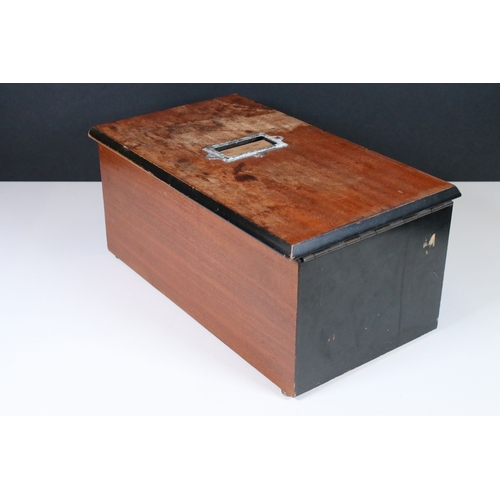 159 - Adsit cash drawer wooden till with compartments, H 17cm, W 22cm, D 38cm