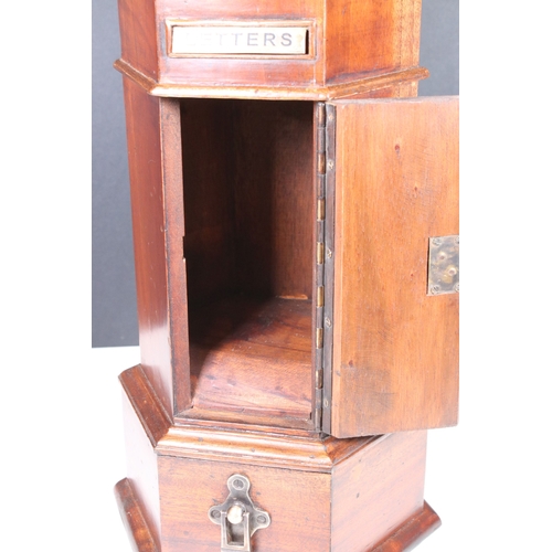 162 - Victorian style fruitwood miniature postbox