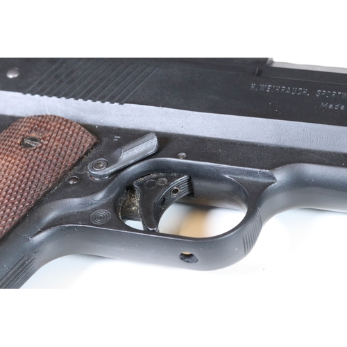 234 - A Weihrauch HW45 Air Pistol .22, 8 1/2 inch, covered, hinged cocking action barrel with top action h... 