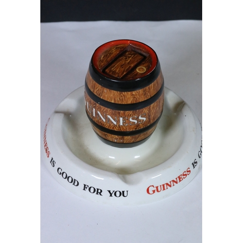 255 - Mintons ‘ Guinness is good for you ‘ ceramic combination matchbox holder and ashtray with central ba... 