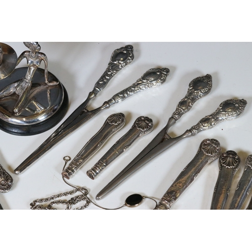 265 - A collection of hallmarked silver and white metal items to include a selection of jewellery together... 