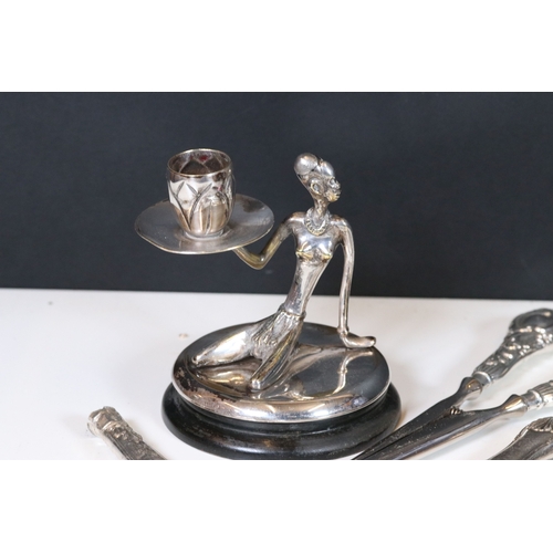 265 - A collection of hallmarked silver and white metal items to include a selection of jewellery together... 