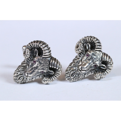 270 - Pair of silver rams head cufflinks