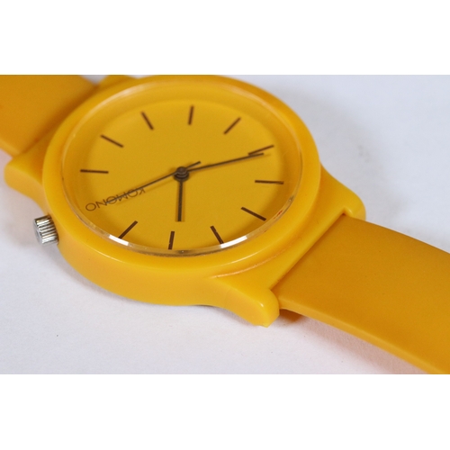 278 - Retro yellow 'The Fat Wizzard' by Komono wristwatch