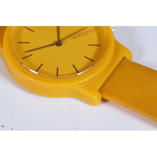 278 - Retro yellow 'The Fat Wizzard' by Komono wristwatch