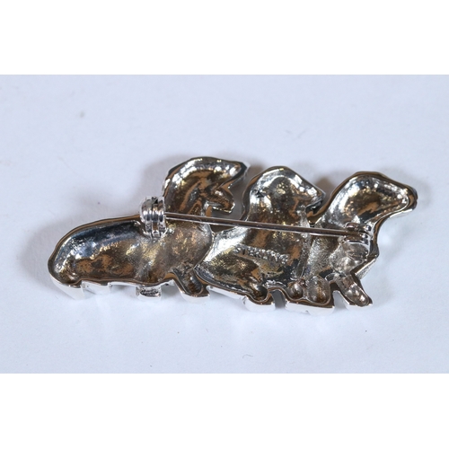 303 - Silver dachshund dog brooch