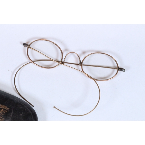 305 - A pair of gold plated specatacles together with Victorian spectacles and lorgnettes.