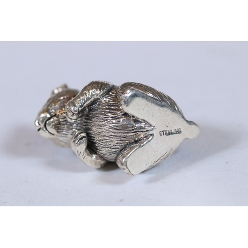 306 - Silver hamster pincushion