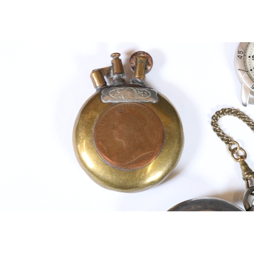 308 - A small group of mixed collectables to include British full size world war two medals, pocket watch ... 