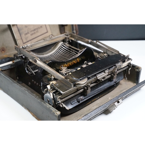 460 - Early 20th century Corona 'The personal writing machine' typewriter in original box with instruction... 