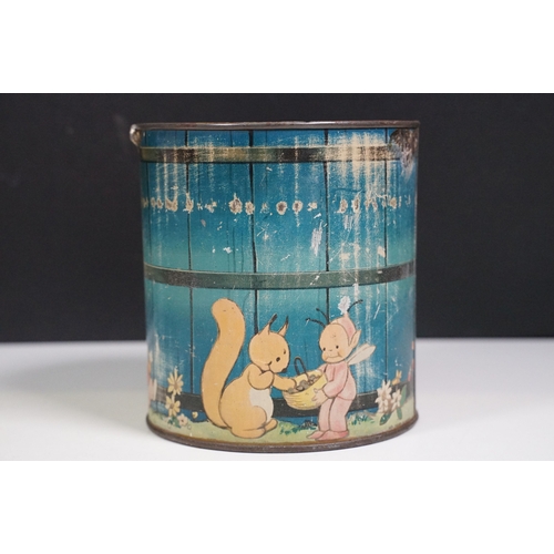 466 - William Crawford & Sons Ltd, Mabel Lucie Atwell 'Kiddibics' vintage biscuit money box in house shape... 