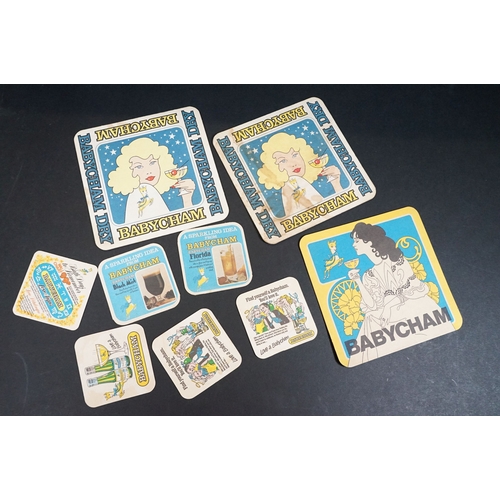 471 - Vintage Babycham promotional items to include coasters, one party pack box of six glasses and sevent... 