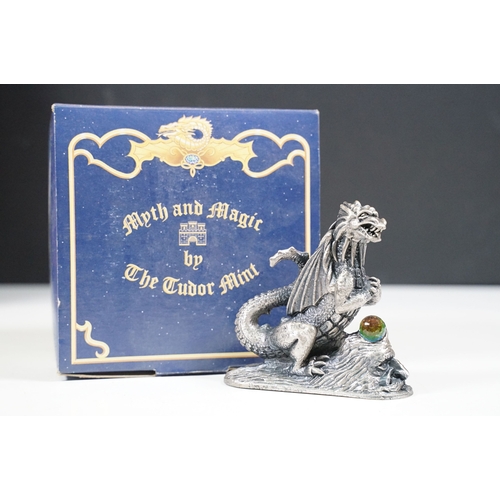 483 - The Tudor Mint 'Myth and Magic collection figurines to include Dark Dragon, Dragon of Skulls, The Dr... 