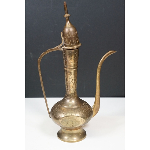 501 - Silver plated footed basket with handle together with a tall Egyptian copper plated cylindrical vase... 