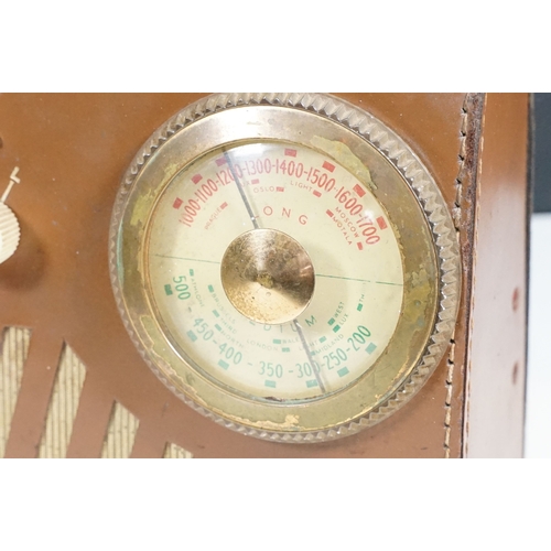 504 - His Master's Voice portable Gramophone model 101 in case together with a mid 20th century Heathkit r... 